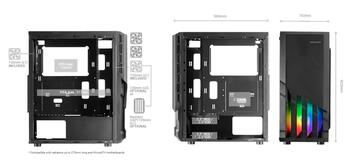 Mars Gaming MC-X2 Datora korpuss ATX / Steel Front / FRGB 2x FAN / Windows (MCX2)