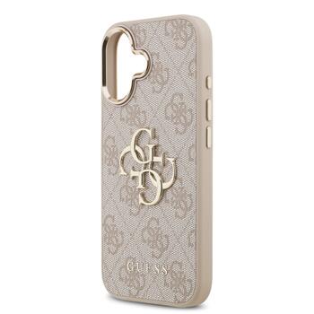 Guess PU Leather 4G Metal Logo Gold Frame Case Защитный чехол для iPhone 17 / розовый (GUHCP17S4GMGCPI)