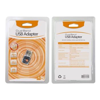 RoGer USB WiFi Dual Band Adapter 802.11ac / 600mbps / RTL8811cu (RO-WIFI600AC2.0)