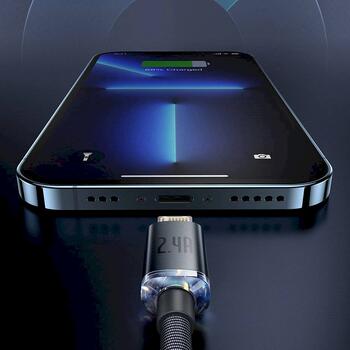 Baseus CAJY000005 Crystal Shine Series Data Cable Datu kabelis USB to Lightning 20W 1.2m / violets (CAJY000005)
