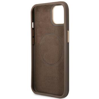 Guess GUHMP14MU4GPRW Hardcase 4G Logo Plate MagSafe Aizsargapvalks priekš iPhone 14 Plus / 15 Plus 6.7
