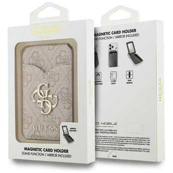 Guess MagSafe Кошелек с Подставкой и Зеркалом 4G Розовый (GUWMSMIP4GP)