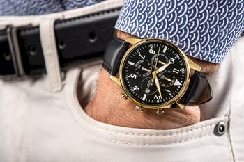 Giewont Chronograph Sapphire Vīriešu pulkstenis / melni zeltains (GW5630-A4)