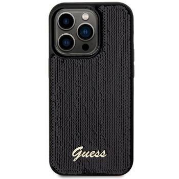Guess GUHCP13XPSFDGSK Sequin Script Metal Aizsargapvalks priekš iPhone 13 Pro Max 6.7