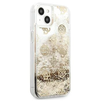 Guess GUHCP13SLGPEGO Peony Liquid Glitter Aizsargapvalks priekš iPhone 13 mini 5,4