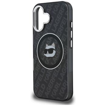 Karl Lagerfeld IML Choupette Head Logo MagSafe Aizsargapvalks priekš iPhone 16 / melns (KLHMP16SHMKBCHK)