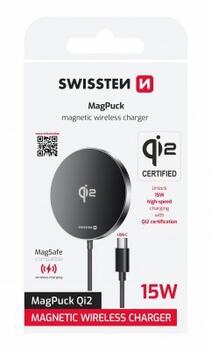 Swissten MagPuck Qi2 Беспроводное зарядное устройство 1.5m (совместимо с MagSafe) (22055560)
