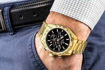 Giewont Chronograph Sapphire Vīriešu pulkstenis / zeltains/melns (GW9580-B4)