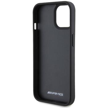 AMG Leather Debossed Lines Back Case Aizsargapvalks Priekš Apple iPhone 15 Plus (AMHCP15MGSEBK)