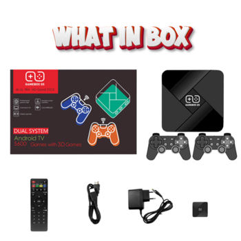 RoGer TV GameBox G5 Игровая ретро-консоль 2 контроллера / 64GB / 4K / 10 эмуляторов / 30000+ игр (RO-GAMEBOX-G5-64GB)