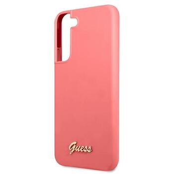 Guess GUHCS22MLSLMGFU Hardcase Silicone Script Metal Logo Aizsargapvalks priekš S22+ S906 / fuksija (GUHCS22MLSLMGFU)