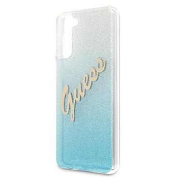 Guess GUHCS21MPCUGLSBL Hardcase Glitter Gradient Script Защитный чехол для Samsung Galaxy S21+ G996 / синий (GUHCS21MPCUGLSBL)