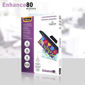 Fellowes 80мкм Пленки для Ламинирования A4 Глянцевые (100 шт.) (5306101/-14)