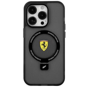 Ferrari Ring Stand MagSafe Back Case Aizsargapvalks Priekš Apple iPhone 15 (FEHMP15SUSCAK)