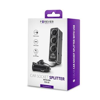 Forever 3 x Auto Lādētājs Sadalītājs (GSM001530)