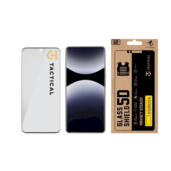 Tactical Glass Shield Privacy Stealth 5D Защитное стекло для Xiaomi Redmi Note 14 Pro 4G/5G, Poco X7 5G / чёрный (TA-57983127215)