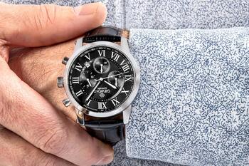 Giewont Chronograph Sapphire Vīriešu pulkstenis GW6260-A2 / sudraba melns (GW6260-A2)