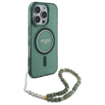 Guess GUHMP16XHGCRELSA Hardcase IML Glitter With Pearl Aizsargapvalks priekš iPhone 16 Pro Max 6.9