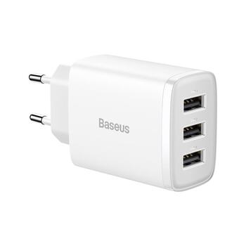 Baseus Kompaktais Lādētājs 3 x USB / 17W (BRA011961)