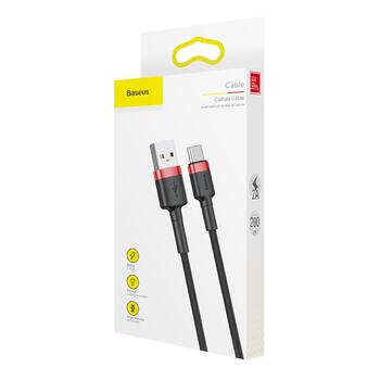 Baseus Cafule Series Data Cable Кабель для передачи данных USB-A - USB-C 2A 3m / красный/чёрный (CATKLF-U91)