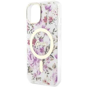 Guess GUHMP14SHCFWST Hardcase Flower MagSafe Aizsargapvalks priekš iPhone 14 / 15 / 13 6.1