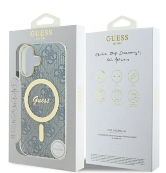 Guess IML 4G MagSafe Защитный Чехол для Apple iPhone 16 (GUHMP16SH4STB)