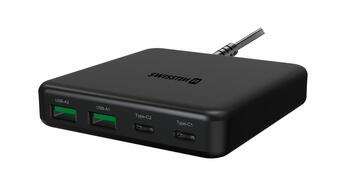 Swissten Desktop GaN Charger Adaperis 2x USB-C / 2x USB / 65W (22057100)