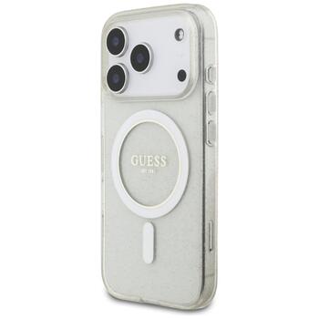 Guess IML Glitter Pearl Strap MagSafe Case Чехол для Apple iPhone 17 Pro (GUHMP17LHGCRELST)