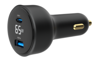 Gembird USB 2-port Auto Lādētājs 65W (TA-UC-AC2PD65LCD-CAR-01)