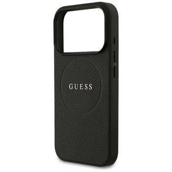 Guess Grained Ring MagSafe Case Защитный чехол для iPhone 17 Pro / чёрный (GUHMP17LPGHSMMK)