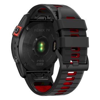 Tech-Protect IconBand Pro Watch Strap Pulksteņa siksniņa priekš Garmin fenix 3/5X/3HR/5X Plus/6X/6X Pro/7X / melns/sarkans (9319456605082)