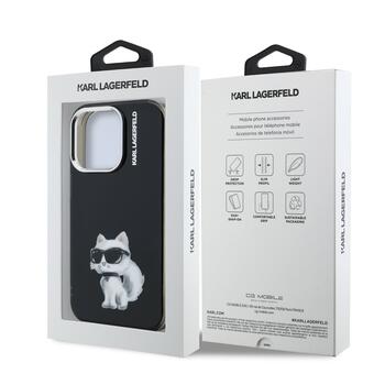 Karl Lagerfeld IML Aquarelle Choupette Case Защитный чехол для iPhone 15 Pro Max / чёрный (KLHCP15XHMCHAQK)