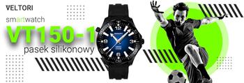Smartwatch VELTORI VT150-1 Viedpulkstenis ar silikona siksniņu + melnu rokassprādzi / melns (VT150-1)