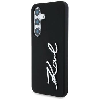 Case Karl Lagerfeld Silicone Metal Signature Logo Защитный чехол для Samsung Galaxy S25 / чёрный (KLHCS25SSCMSMVK)