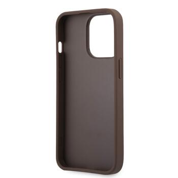 Guess PU 4G Metal Logo Case Защитный чехол для iPhone 13 Pro Max / коричневый (GUHCP13X4GMGBR)