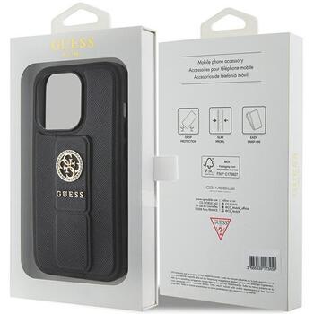 Guess GUHCP15XPGSSADK Grip Stand 4G Saffiano Strass Защитный чехол для iPhone 15 Pro Max 6.7