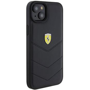 Ferrari Quilted Metal Logo Back Case Aizsargapvalks Priekš Apple iPhone 15 Plus (FEHCP15MRDUK)