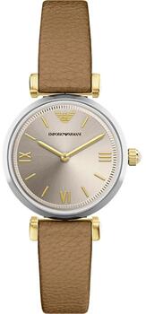 Emporio Armani AR11770 Sieviešu Pulkstenis 28mm Champagne Dial Brown Leather Strap (4064092376586)