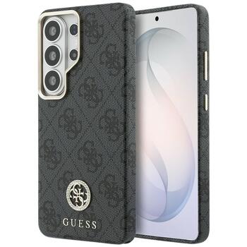 Guess 4G Rhinestone Round Logo MagSafe Защитный чехол для Samsung Galaxy S26 Ultra / чёрный (GUHMS26LP4GRMDEK)