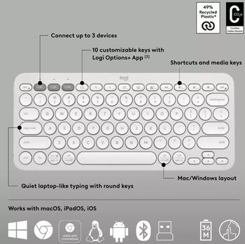Logitech Pebble 2 Combo Клавиатура QWERTY (920-012240)