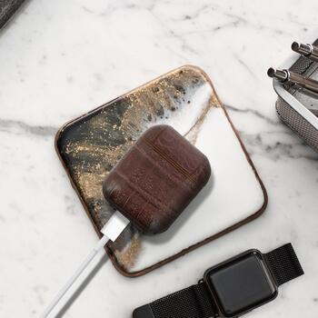 Devia Lux Series Eco Кожаный чехол с магнитным карабином Apple AirPods 1st Generation (D0313)