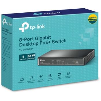 TP-Link TL-SG1008P Сетевой коммутатор 8port 1000Mb/s / 4x PoE / 53W (TL-SG1008P)