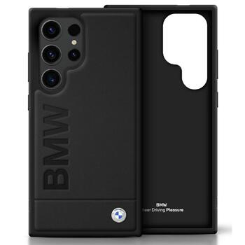 BMW Leather Big Wordmark Чехол для Samsung Galaxy S25 Ultra (BMHCS25LSLLBK)