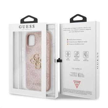 Guess PU 4G Metal Logo Case Защитный чехол для iPhone 11 розовый (GUHCN614GMGPI)