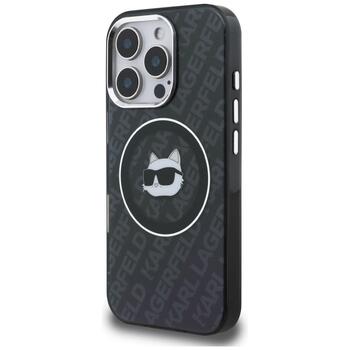 Karl Lagerfeld IML Choupette Head Logo MagSafe Aizsargapvalks priekš iPhone 16 Pro / melns (KLHMP16LHMKBCHK)