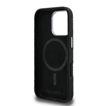 Karl Lagerfeld Grained PU Repeated Logo MagSafe Case Чехол для Apple iPhone 16 Pro Max (KLHMP16XPGKLFOFK)