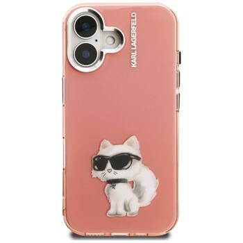 Karl Lagerfeld IML Aquarelle Choupette & Logo Aizsargapvalks priekš iPhone 16 / rozā (KLHCP16SHMCHAQP)