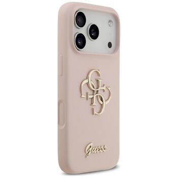 Guess Silicone Big 4G Script Case Защитный чехол для iPhone 17 Pro / розовый (GUHCP17LSC4GSMP)