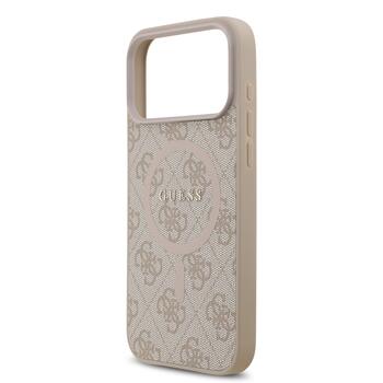 Guess PU Leather 4G Colored Ring MagSafe Case Aizsargapvalks priekš iPhone 17 Pro Max / rozā (GUHMP17XG4GFRP)