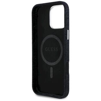 Case Guess Denim Triangle Logo MagSafe Защитный чехол для iPhone 16 Pro Max / чёрный (GUHMP16XRJFWTLK)